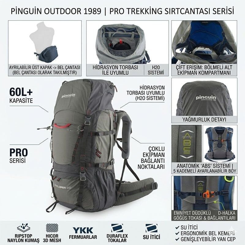 PINGUIN EXPLORER 75 KHAKI SIRT CANTASI