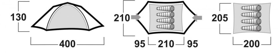 HUSKY Boyard Plus Yeşil 4 Kişilik Çadır