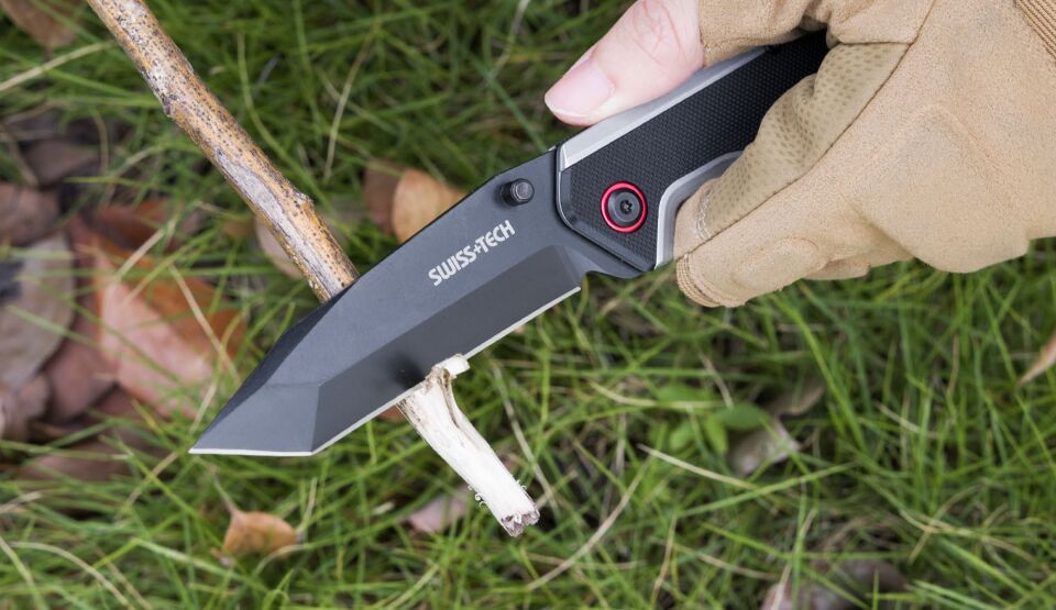 SS&G10 Folding Knife-Black TiNi