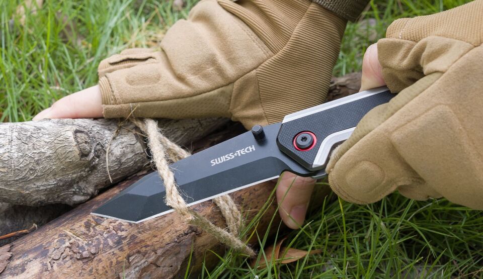 SS&G10 Folding Knife-Black TiNi