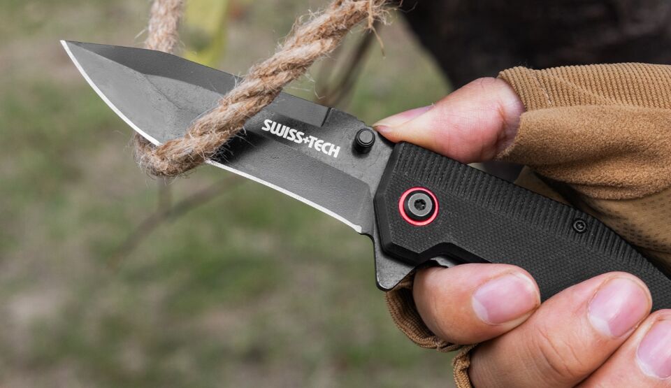 G10 Folding Knife-Black TiNi