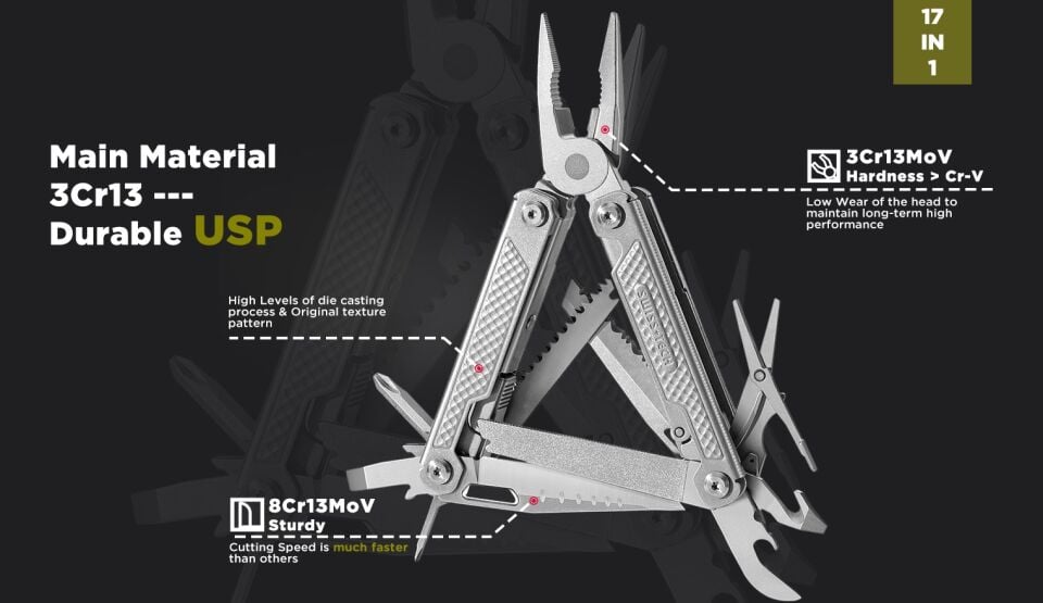 SwissTech 17-IN-1 Multi-Tools(Satin Polish)