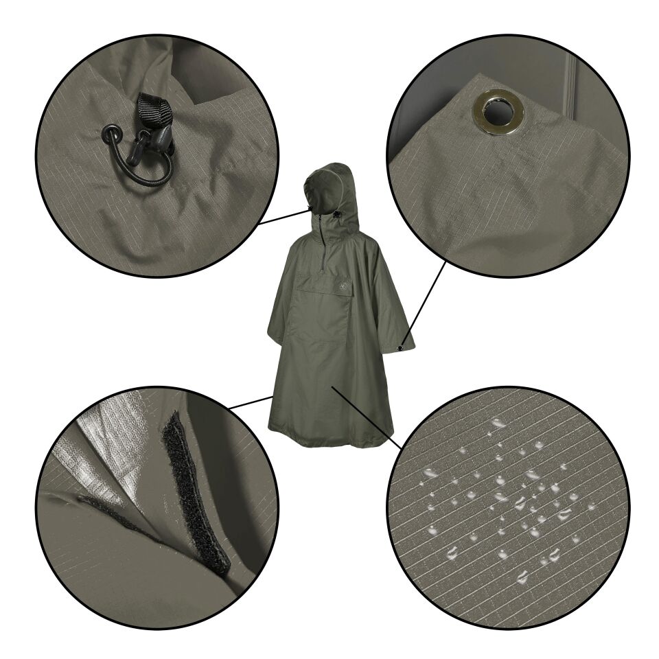 Mudemu Protector Yağmurluk Panço Haki