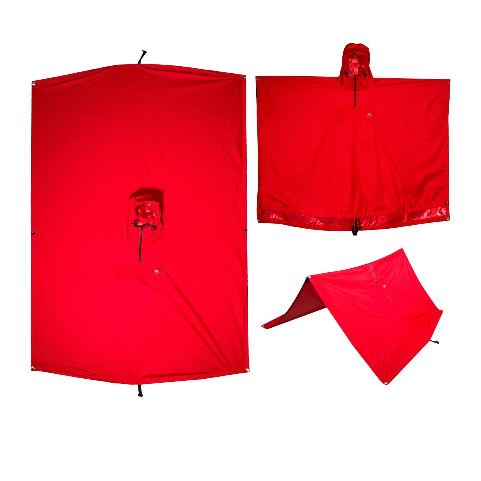 Mudemu Protector Yağmurluk Panço Kırmızı