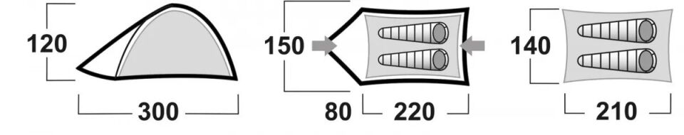 HUSKY Bret Yeşil 2 Kişilik Çadır