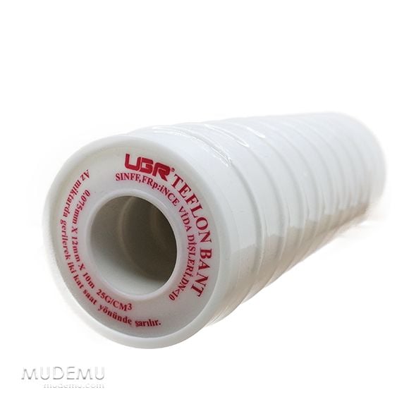 UGR Teflon Bant 12 mm x 10 Metre - Sıhhi Tesisat Bandı (200 Ad)
