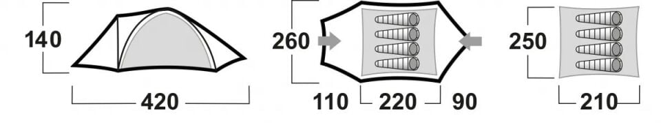 HUSKY Baron Yeşil 4 Kişilk Çadır