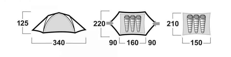 HUSKY Burton Yeşil 2+1 Kişilik Çadır