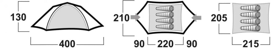HUSKY Bright Yeşil 4 Kişilik Çadır