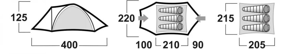 HUSKY Baron Yeşil 3 Kişilik Çadır