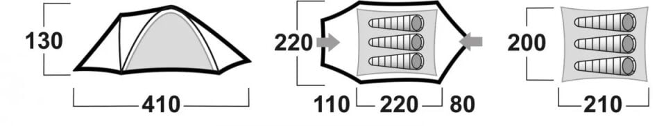 HUSKY Bizon Yeşil 3 Kişilik Çadır